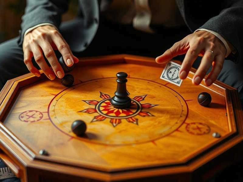 Historical carrom board from early 20th century