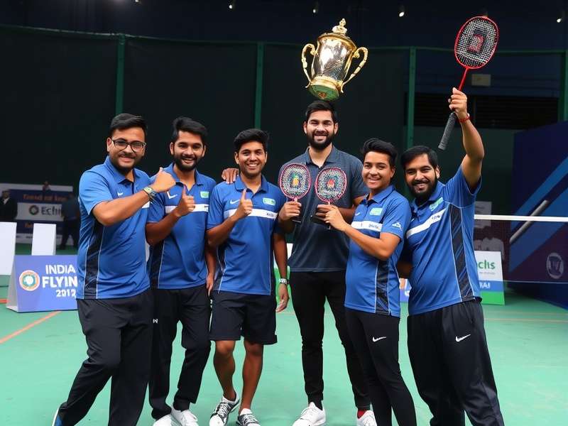 India Badminton Aces championship trophy celebration