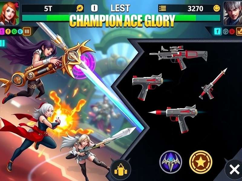 Champion Ace Glory character selection screen showing diverse heroes