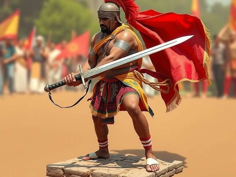 Historical depiction of Assam Sword Gladiator warriors
