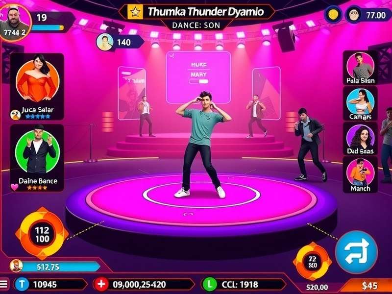 Thumka Thunder Dynamo gameplay screenshot showing dance moves and scoring system