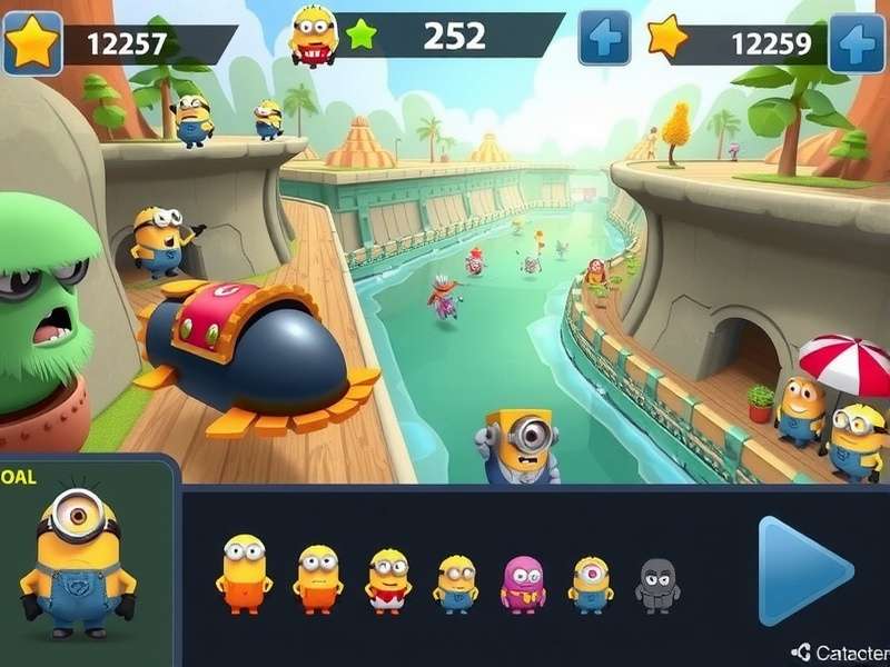Minion Epic Sprint level design showing obstacles and power-ups