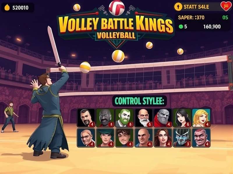 Volley Battle Kings gameplay screenshot showing intense volleyball action