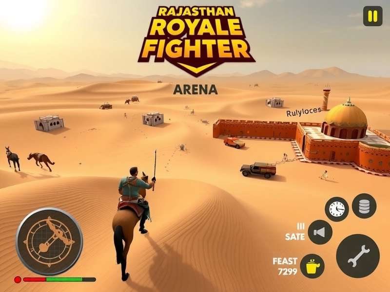 Rajasthan Royale Fighter gameplay screenshot showing desert battle arena