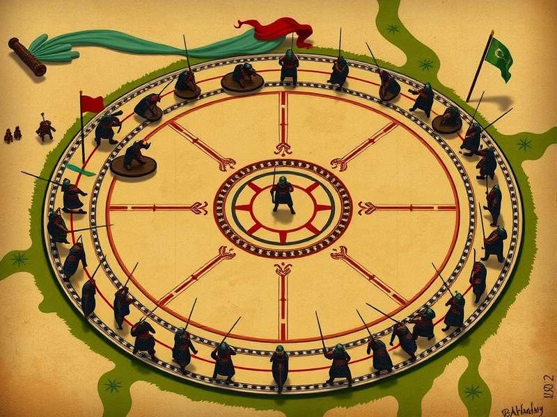 Artistic depiction of Abhimanyu entering the Chakravyuha formation