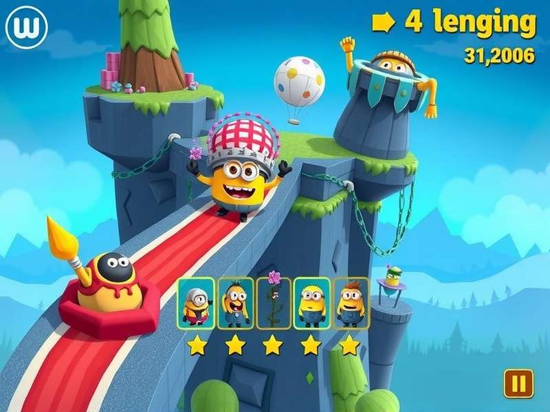 Minion Epic Sprint gameplay screenshot showing colorful characters and environments