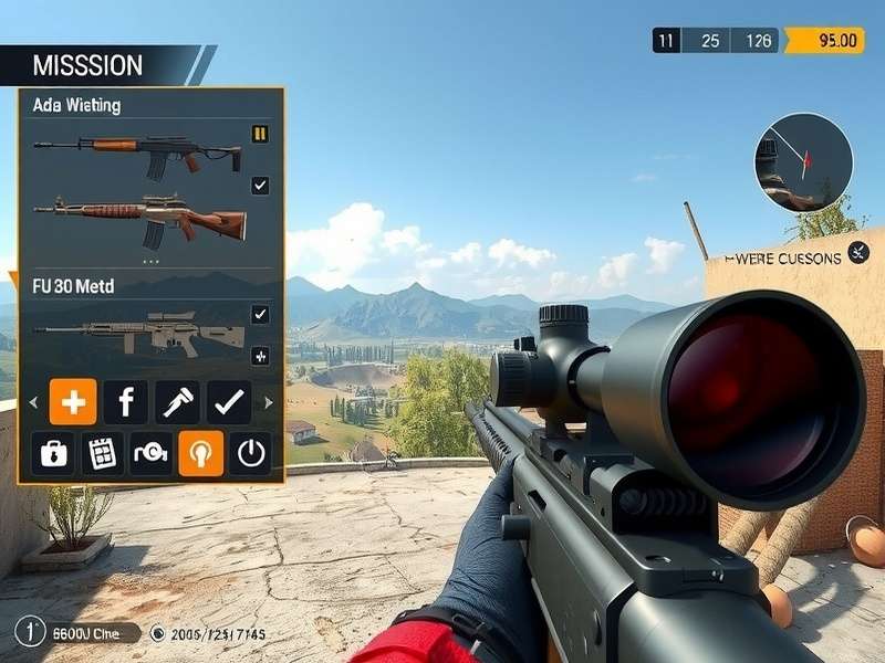 Fiesta Sniper King Conqueror gameplay screenshot showing sniper scope view