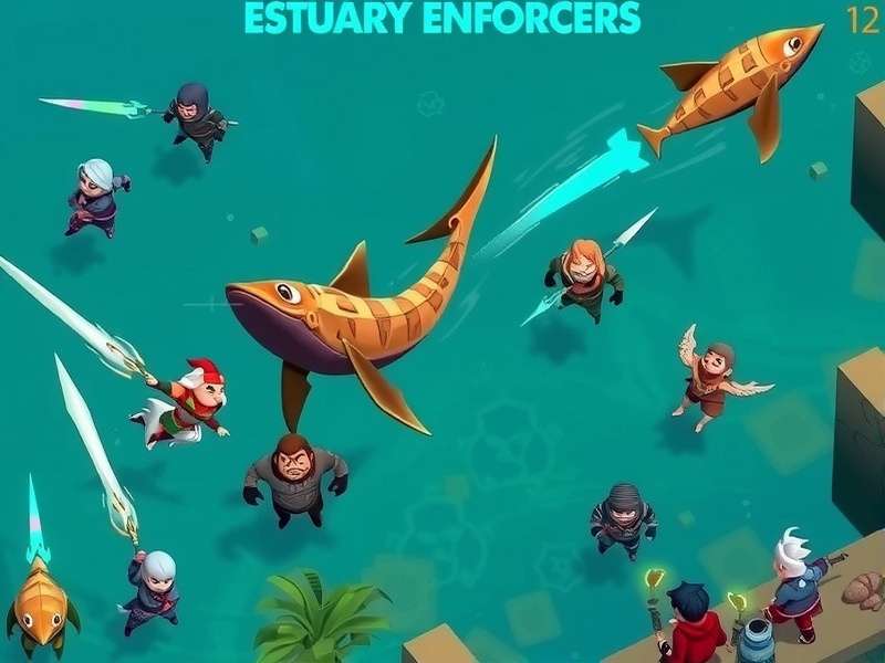 Estuary Enforcers gameplay screenshot showing aquatic battle