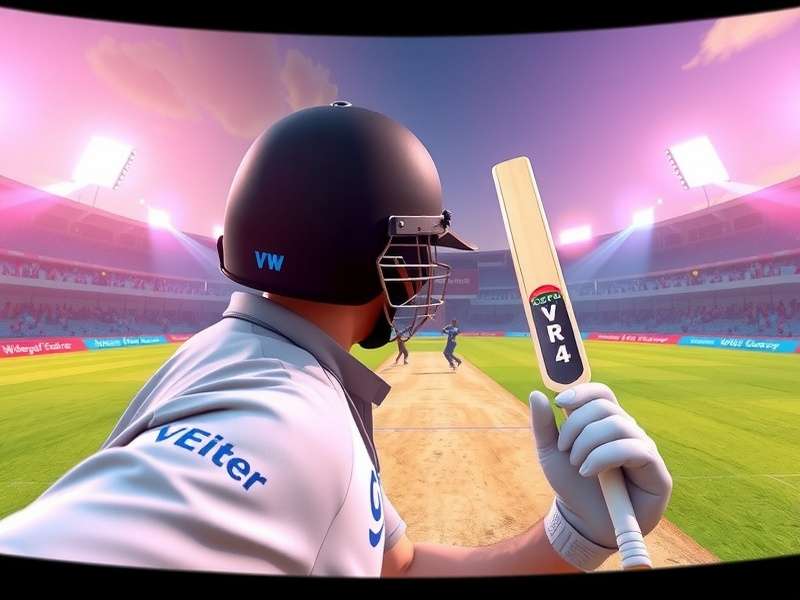 VR Cricket Dazzling Display gameplay showing batsman perspective