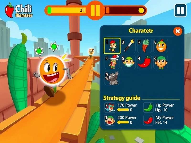 Chili Run Master character selection screen showing multiple unlockable characters