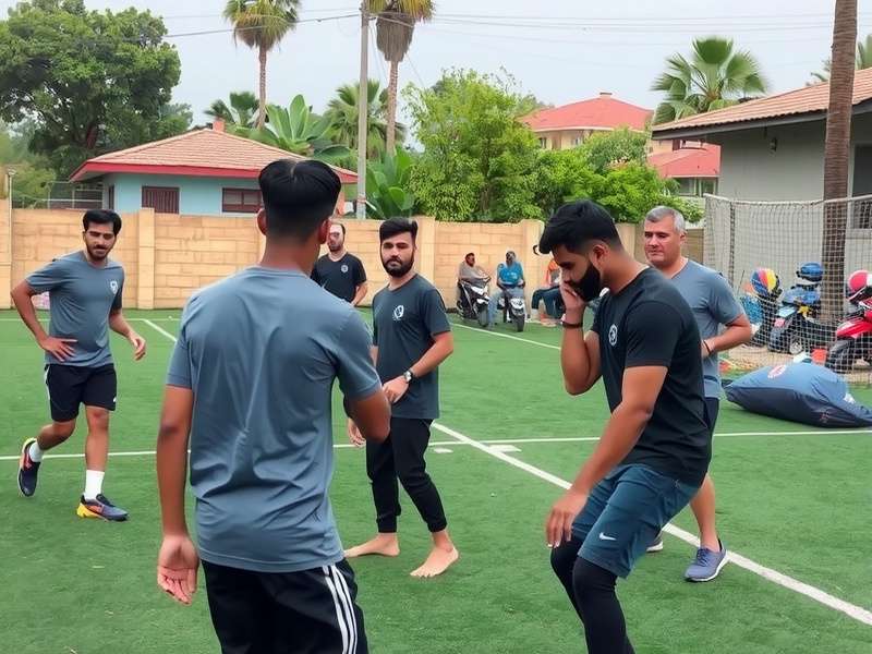 Backyard Rugby Warriors gameplay in Indian neighborhood