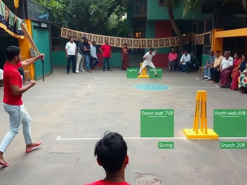 Historical Kolkata street cricket scene