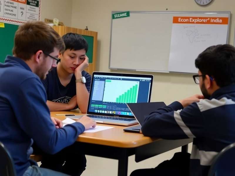 Econ Explorer India gameplay interface showing economic dashboard