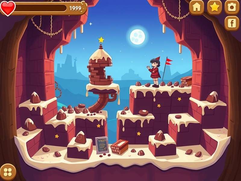 Choco Pixel Discover gameplay screenshot showing chocolate-themed levels