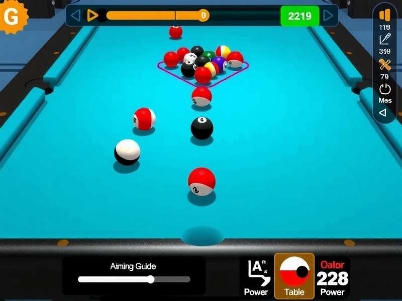 Supreme Billiard Star gameplay screenshot showing realistic pool table and balls