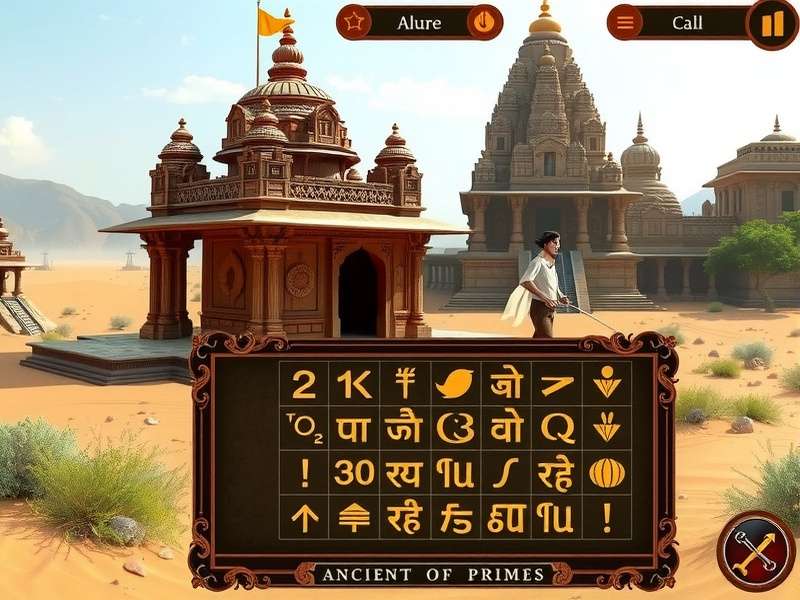 Enchanted India Quest puzzle interface showing ancient Indian symbols