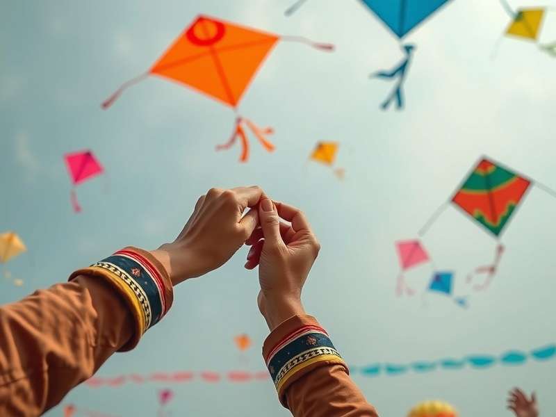 Panoramic view of kite festival with thousands of kites in sky