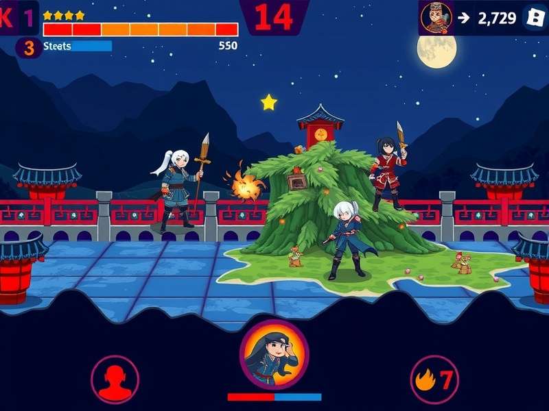 Ninja Fiesta Brawl character selection screen