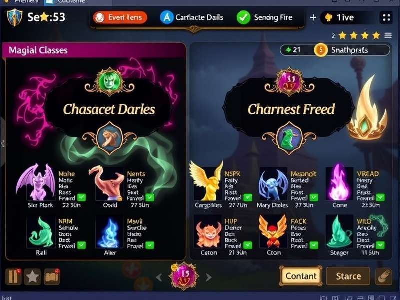 Character classes available in Fennel Conjurer S Pride showing diverse magical abilities