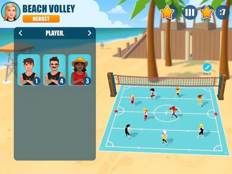 Beach Volley Heroes strategy diagram showing player positions