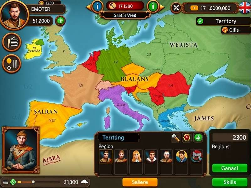 Nutmeg Empire Hero gameplay screenshot showing empire management interface