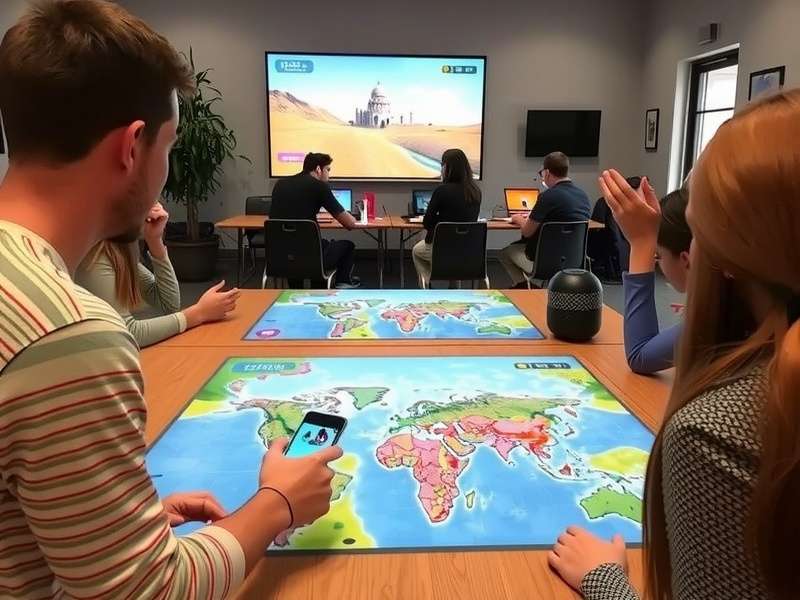 Virtual Voyagers development team working on game design