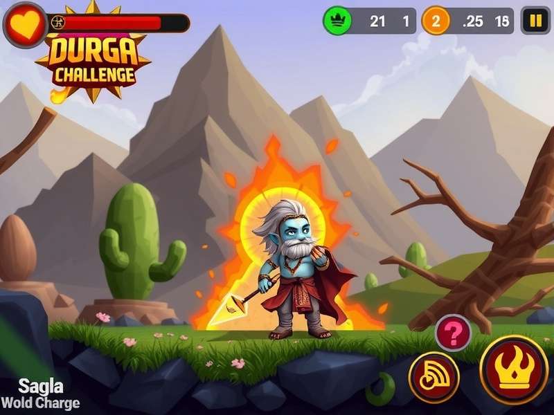 Durga Power Challenge gameplay screenshot showing character and environment