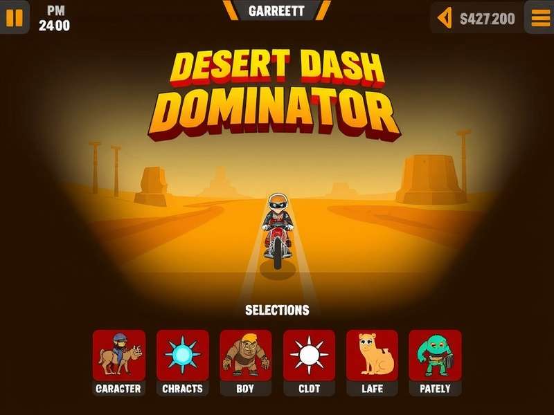 Desert Dash Dominator character selection screen