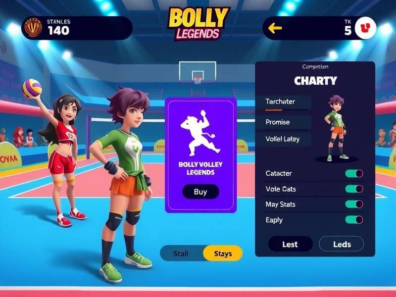 Bolly Volley Legends character customization screen
