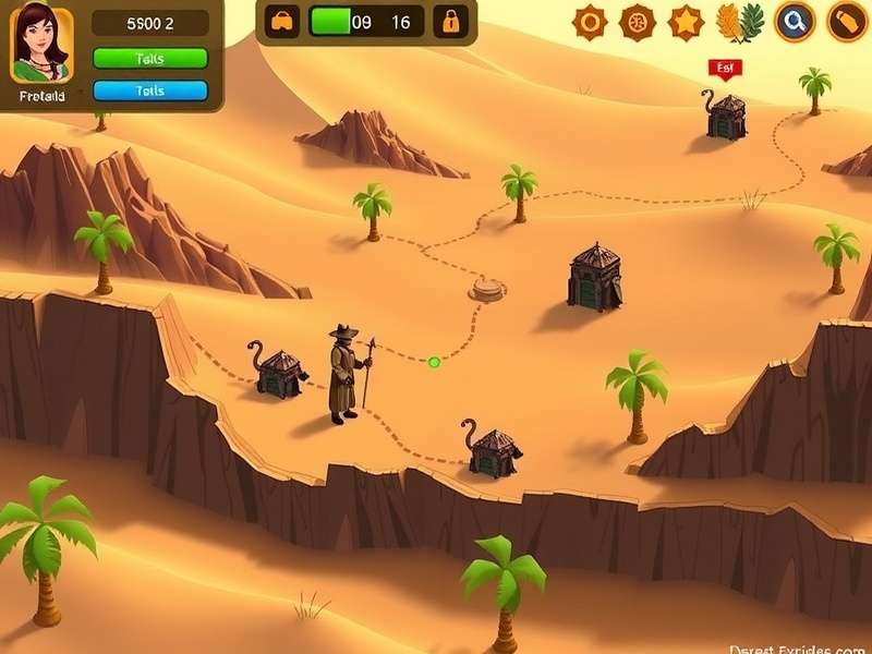 Cumin Explorer Desert Storm gameplay screenshot showing desert environment