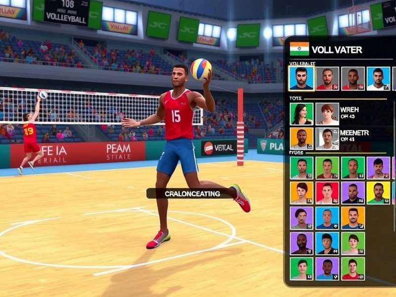 Indian Volleyball Pro gameplay screenshot showing realistic volleyball action