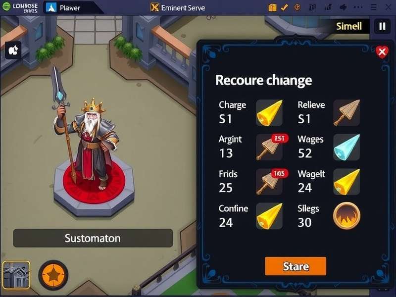 Eminent Serve King gameplay screenshot showing strategic interface