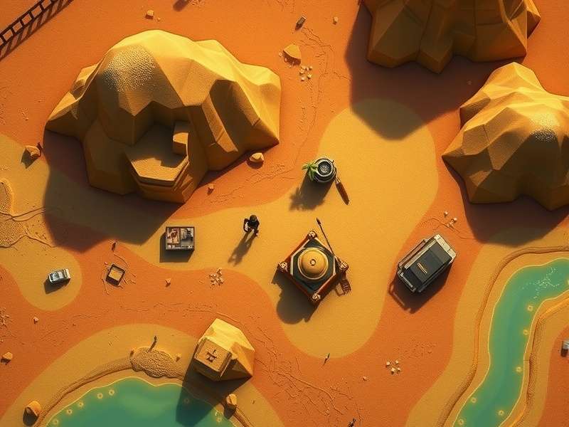 Desert Quest Adventure gameplay screenshot showing desert environment