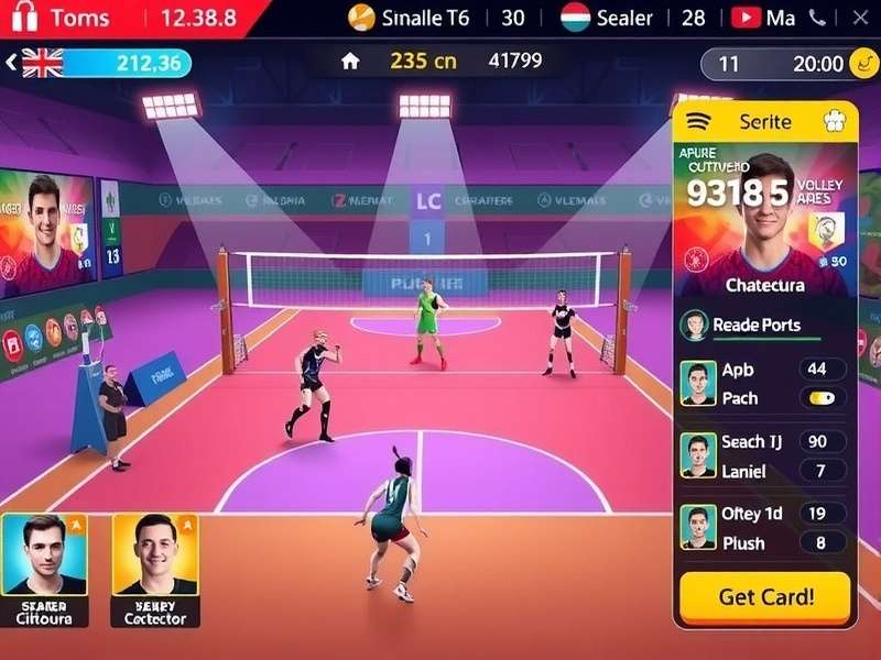 Bolly Volley Legends gameplay screenshot showing vibrant court and characters