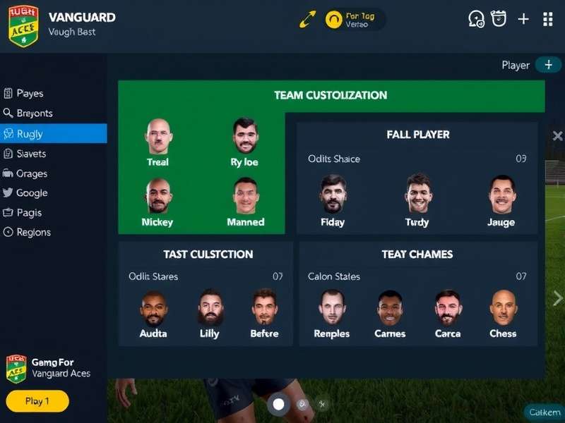 Rugby Vanguard Aces team management interface