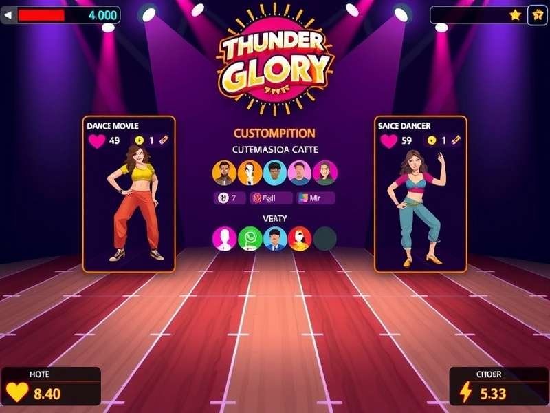 Thumka Thunder Glory gameplay screenshot showing dance moves and scoring system