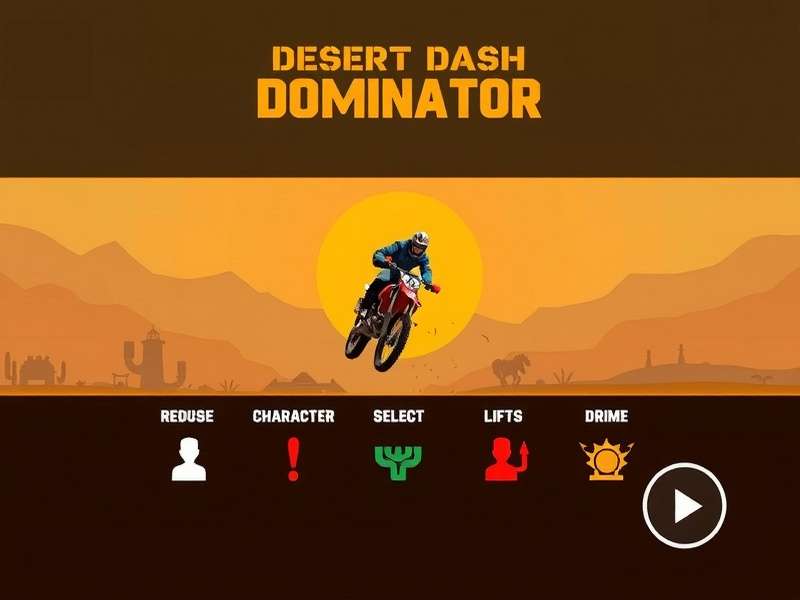 Desert Dash Dominator gameplay screenshot showing desert racing