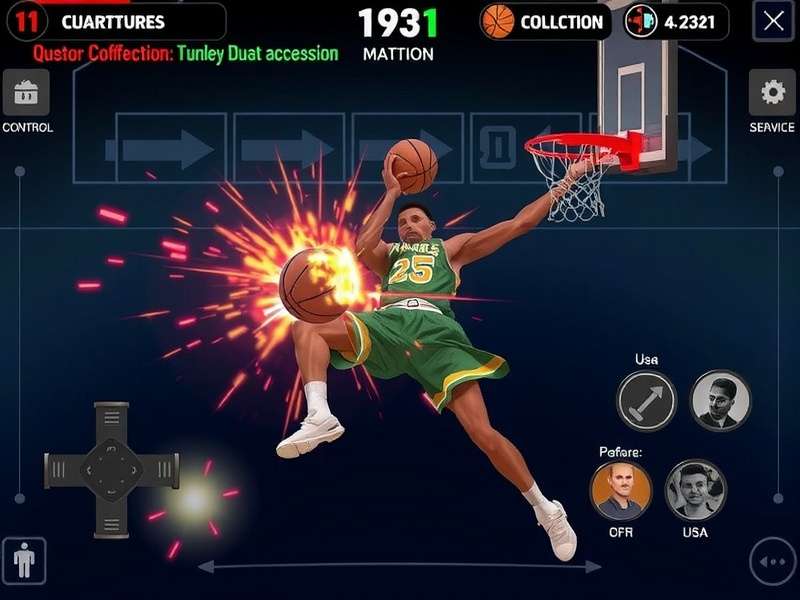 Slum Dunk Elite gameplay screenshot showing intense basketball action