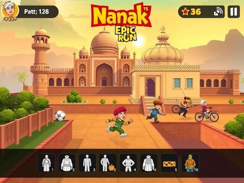 Nanak S Epic Run character customization options showing various outfits and accessories