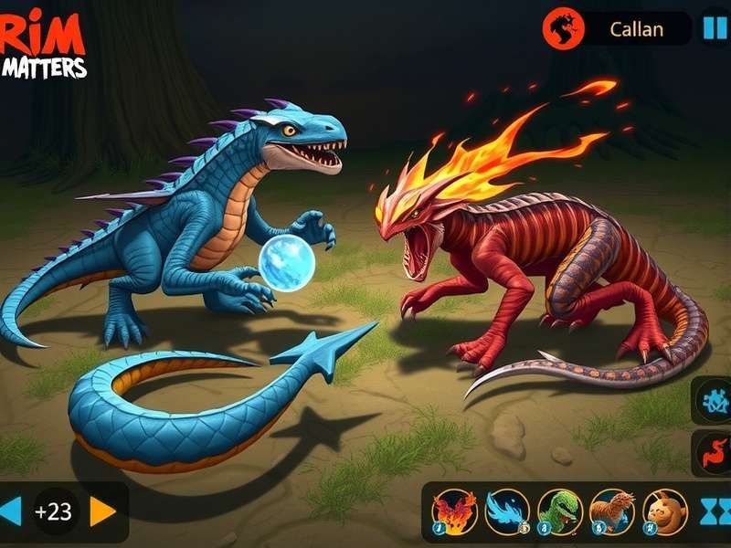 Rim Rattlers Monster gameplay screenshot showing character battles