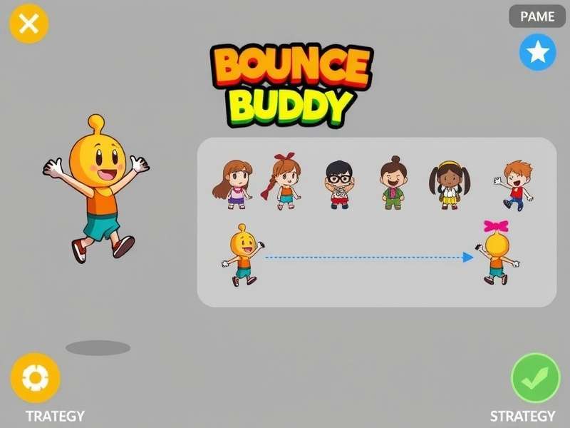 Bounce Buddy gameplay screenshot showing character mid-bounce