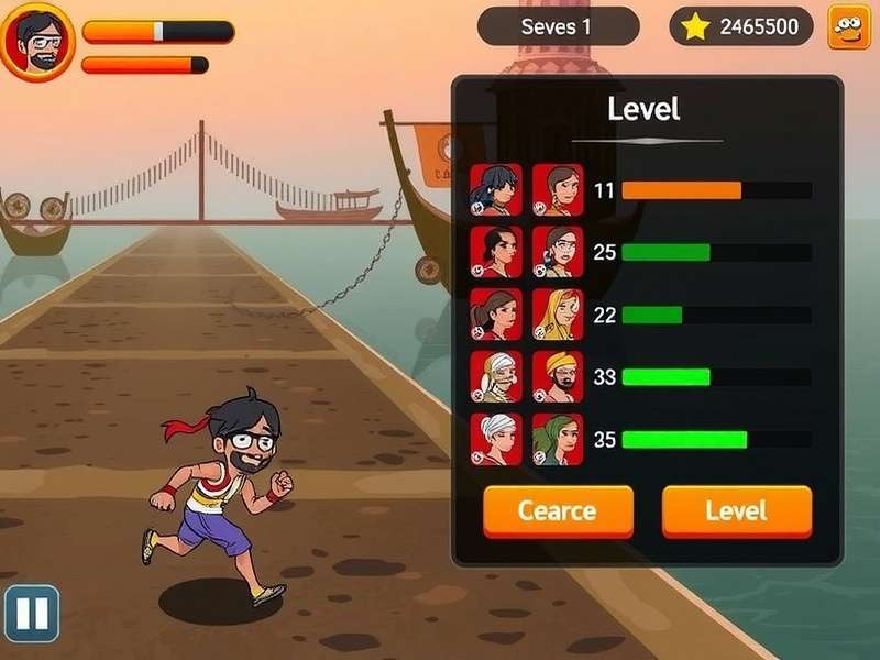 Ganges Blitz Run level progression screen