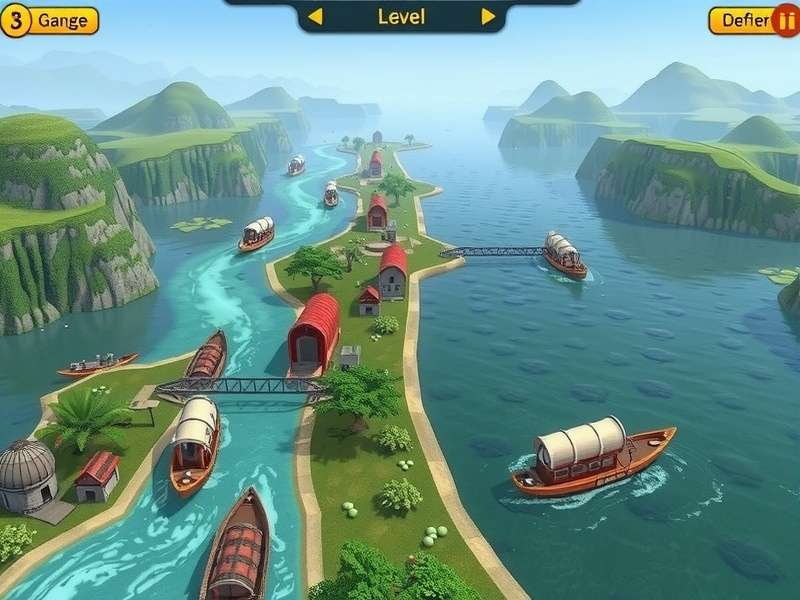 Ganges River Challenge level map showing progression from source to delta