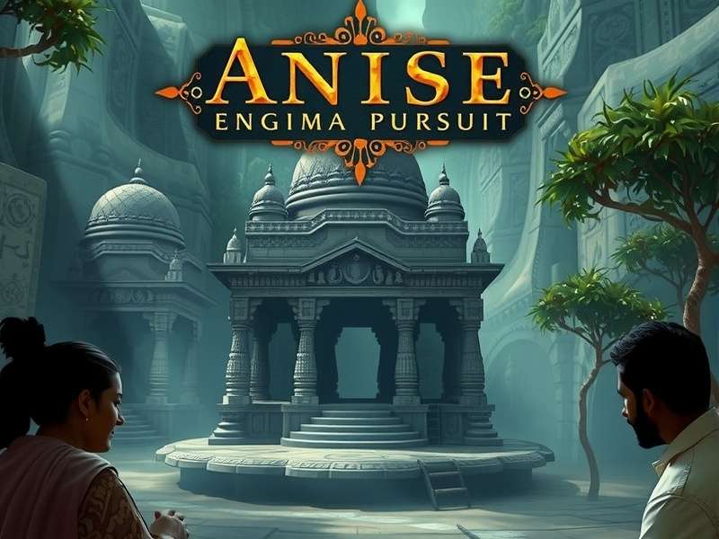 Scene from Anise Enigma Pursuit showing ancient Indian manuscript