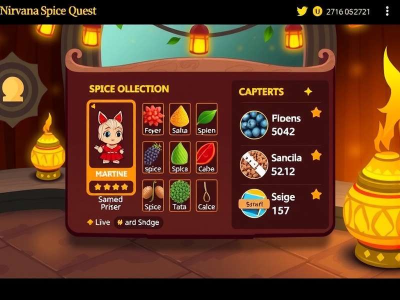 Nirvana Spice Quest gameplay showing spice collection interface