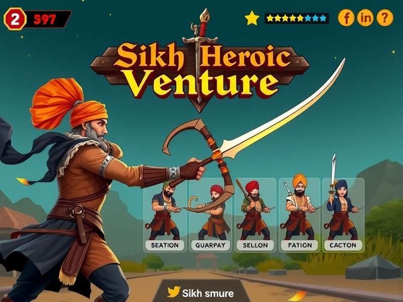 Sikh Heroic Venture character selection screen showing diverse Sikh warriors
