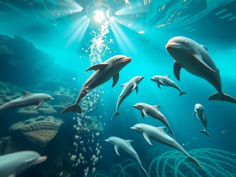 Dolphin Coastal Quest gameplay showing underwater environment