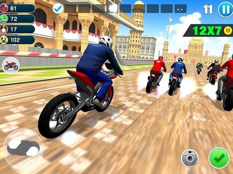 Raipur Riders Extreme Racing customization options showing various motorcycles and upgrades