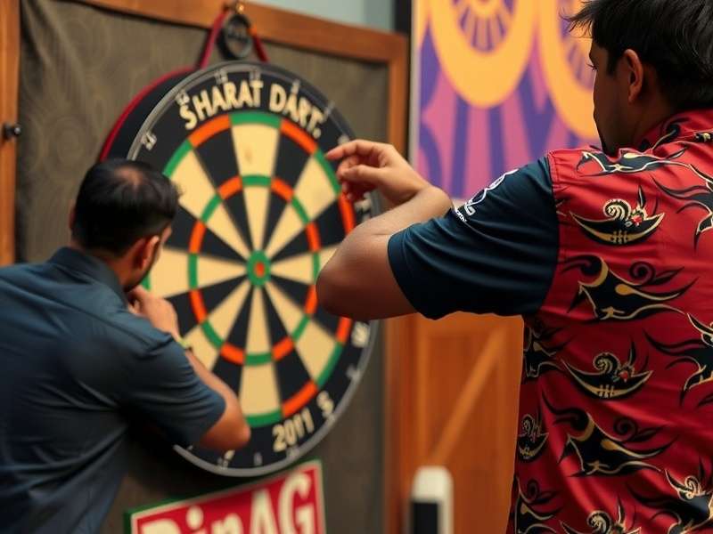 Bharat Dart King competition in progress showing players aiming at traditional dart board