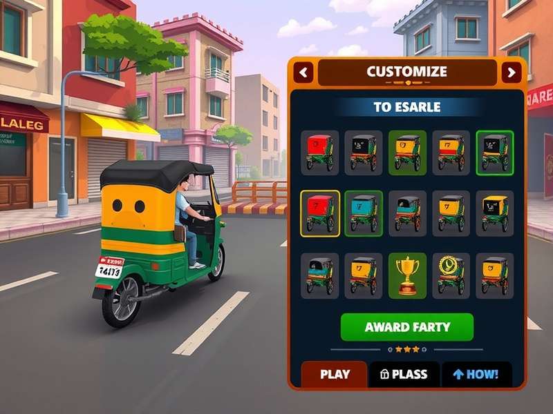 Rickshaw Warrior gameplay screenshot showing urban Indian environment